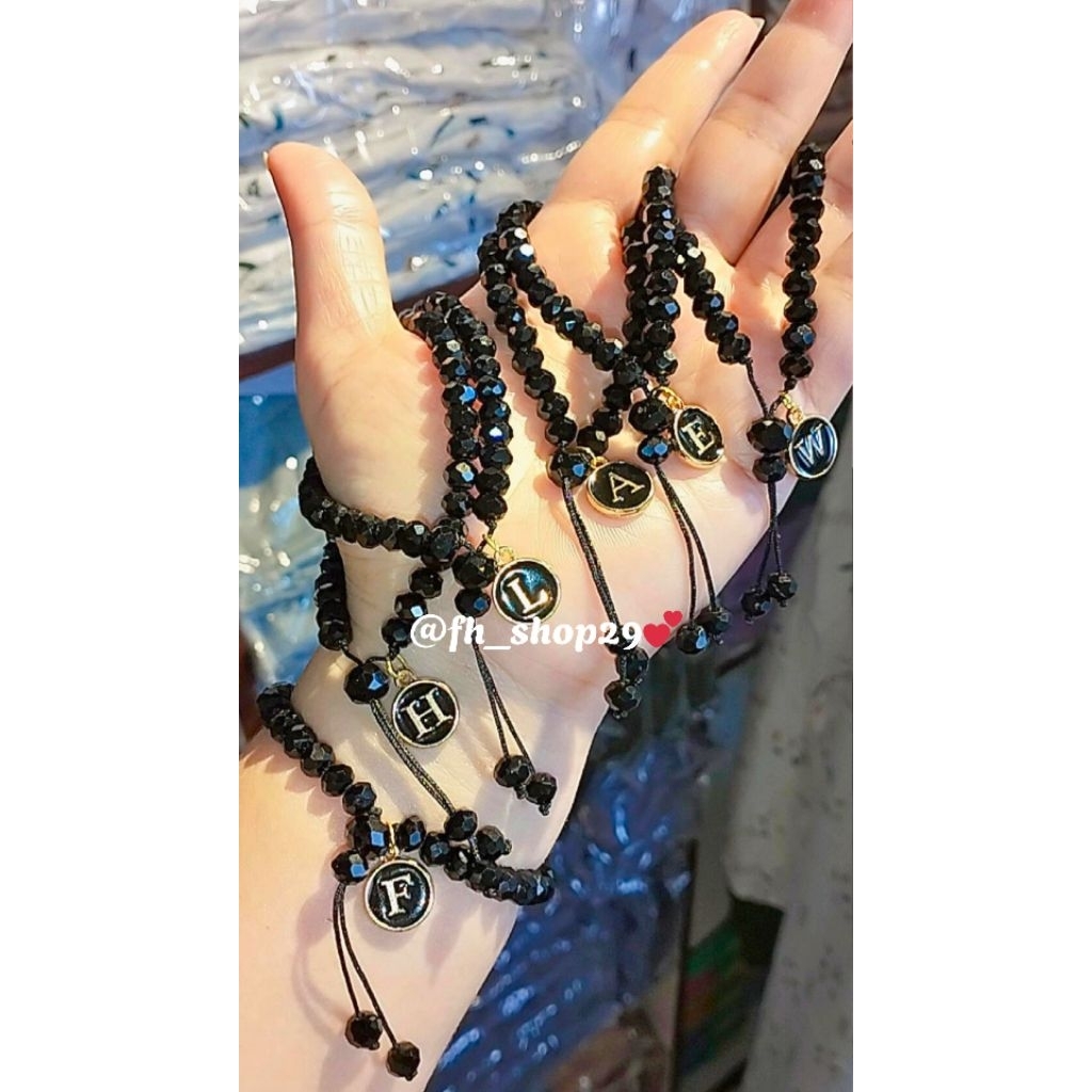 Fh29 Gelang terompah/ Gelang kristal terompah/ Gelang inisial