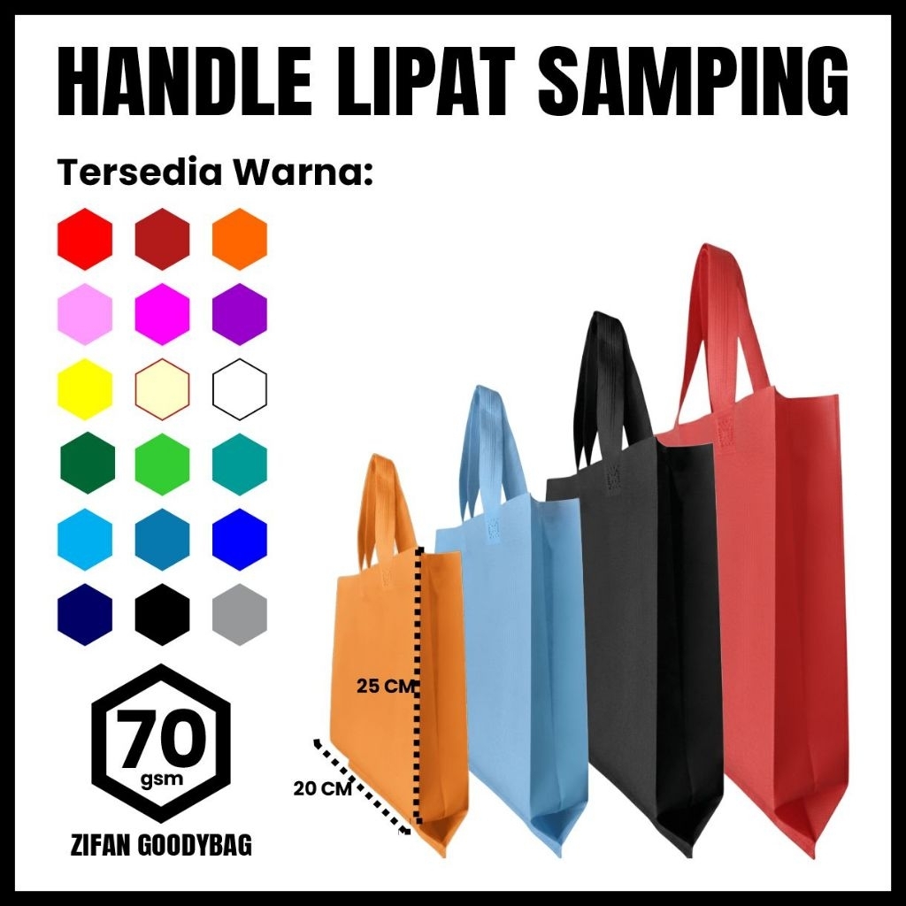 goodie bag, tas spunbond,tas souvenir polosan ukuran 20x25x8cm tas kain tas bingkisan,tashajatan nik