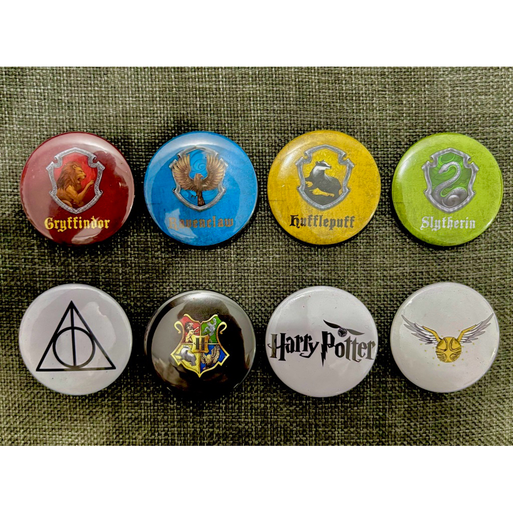 PIN HARRY POTTER (Hogwarts, Gryffindor, Slytherin, Ravenclaw, Hufflepuff, Golden Snitch, Deathly Hal