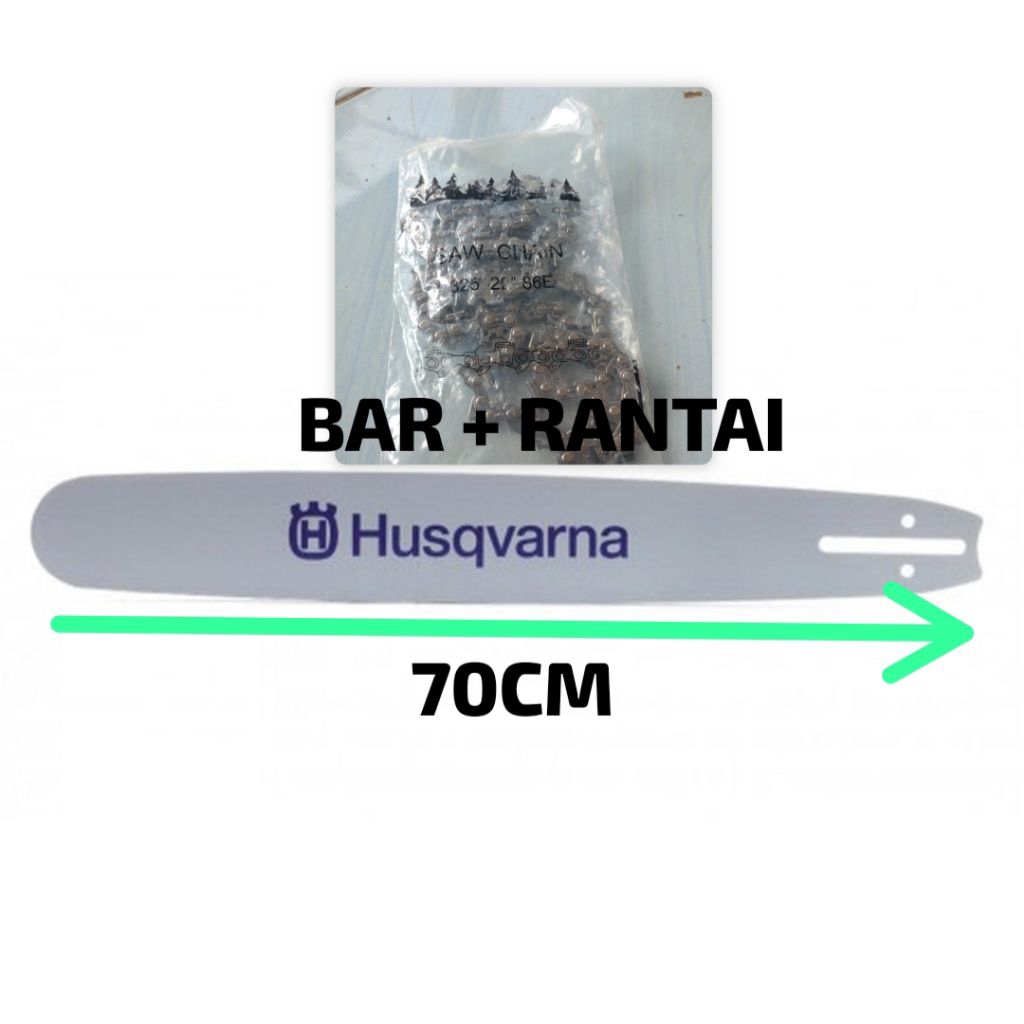 bar gergaji mesin Husqvarna+rantai murah