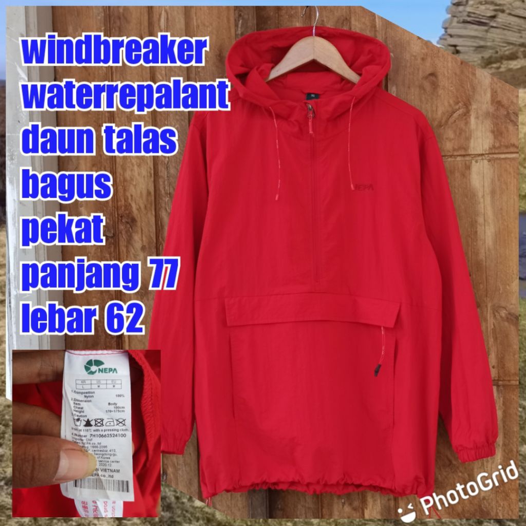 jaket gunung outdoor olahraga windbreaker waterproof waterrepalant cougle nepa merah