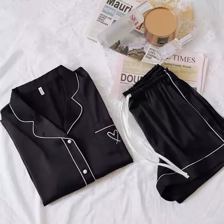 New Piyama Summer Edition - Material Mewah & Rancangan Feminin Yang Stylish,One Set Wanita Kekinian,