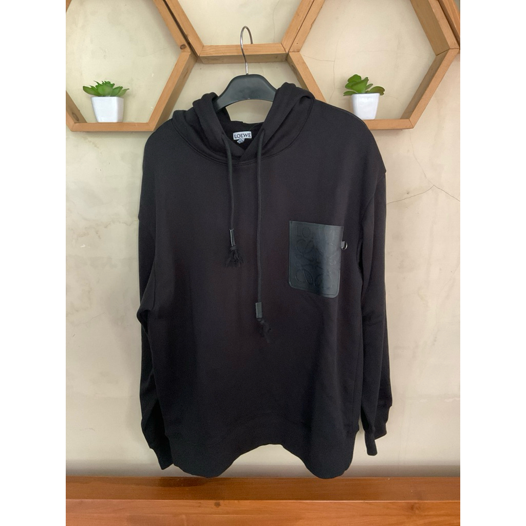 Hoodie Loewe Leather Pocket Anagram