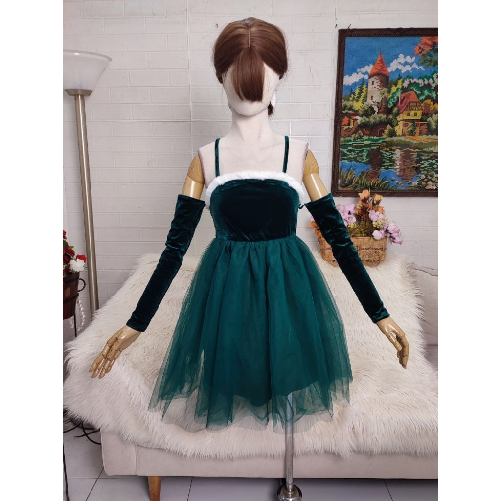 dress hijau dress natal kostum natal baju natal christmas dress christmas costume