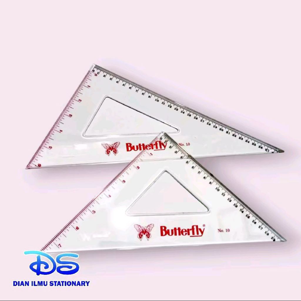Penggaris Segitiga Butterfly No 10 | Penggaris Set Segitiga Cocok Untuk Pelajar Mahasiswa Teknik Dan