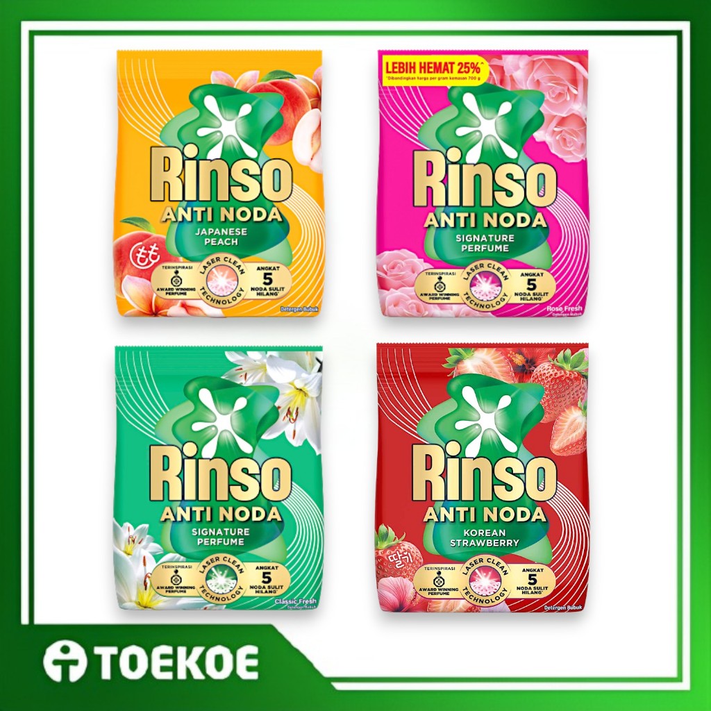 Toekoe Rinso Deterjen Bubuk Anti Noda 1.4 KG All Varian / Korean Strawberry / Classic Fresh / Rose F