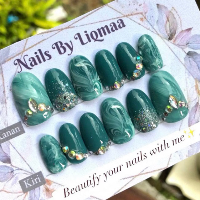 KUKU PALSU TOSCA PERMATA / NAIL ART WEDDING DAILY LAMARAN ELEGAN / FREE LEM KIKIR TOOLKIT