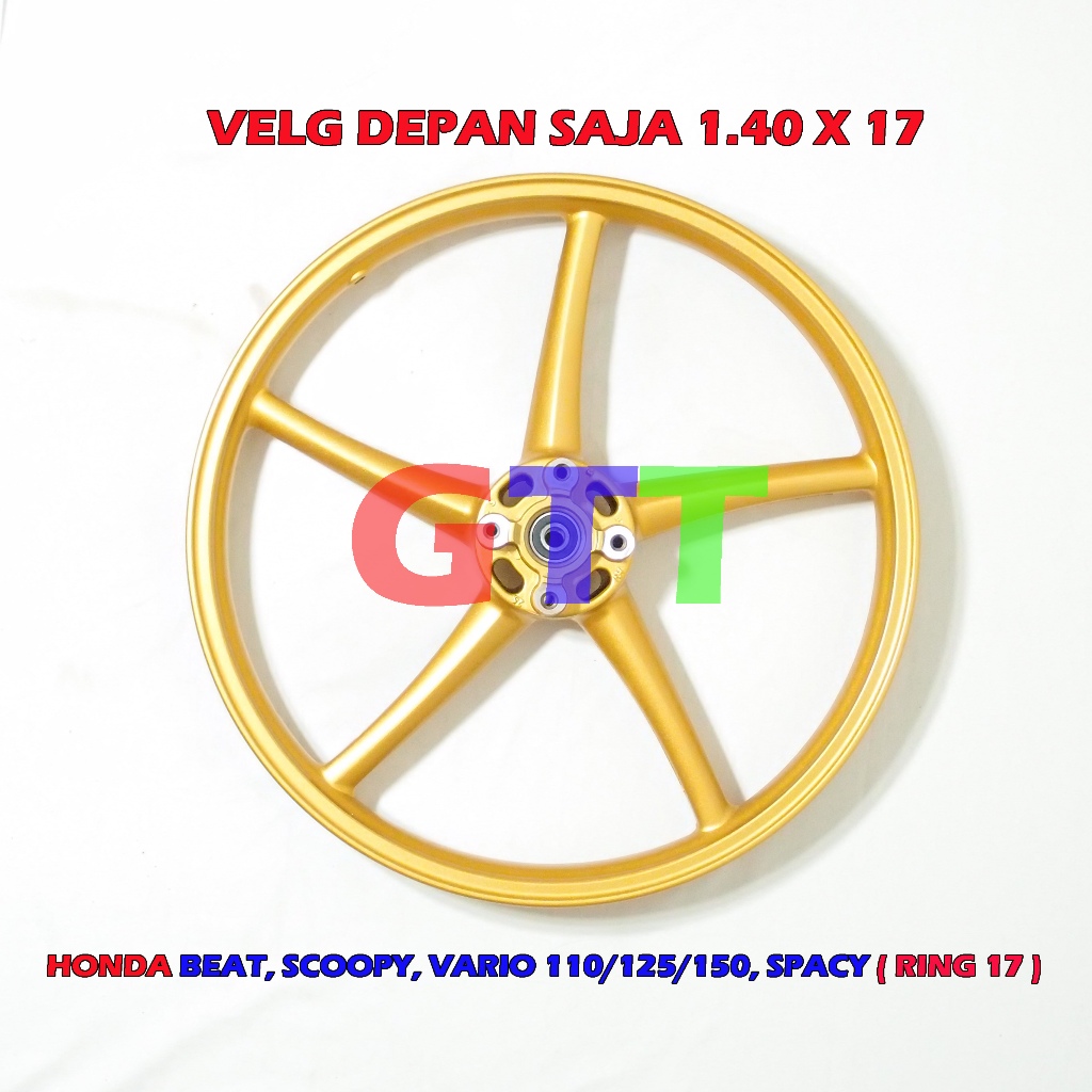VELG RACING DRAG RACE HONDA BEAT / SCOOPY / VARIO 125 / 150 GOLD MATTE  VROSSI VELG DEPAN SAJA 1.40 