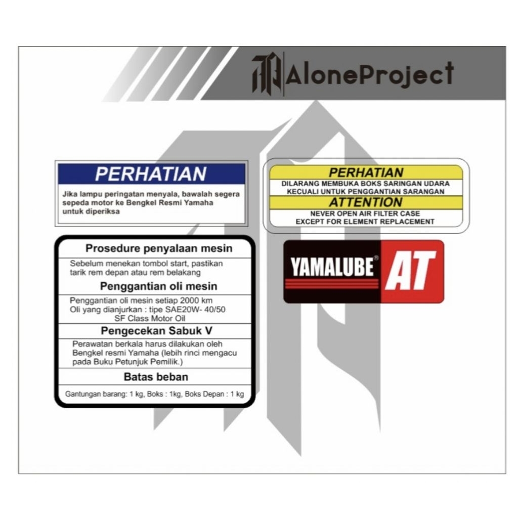 Stiker Warning Yamaha