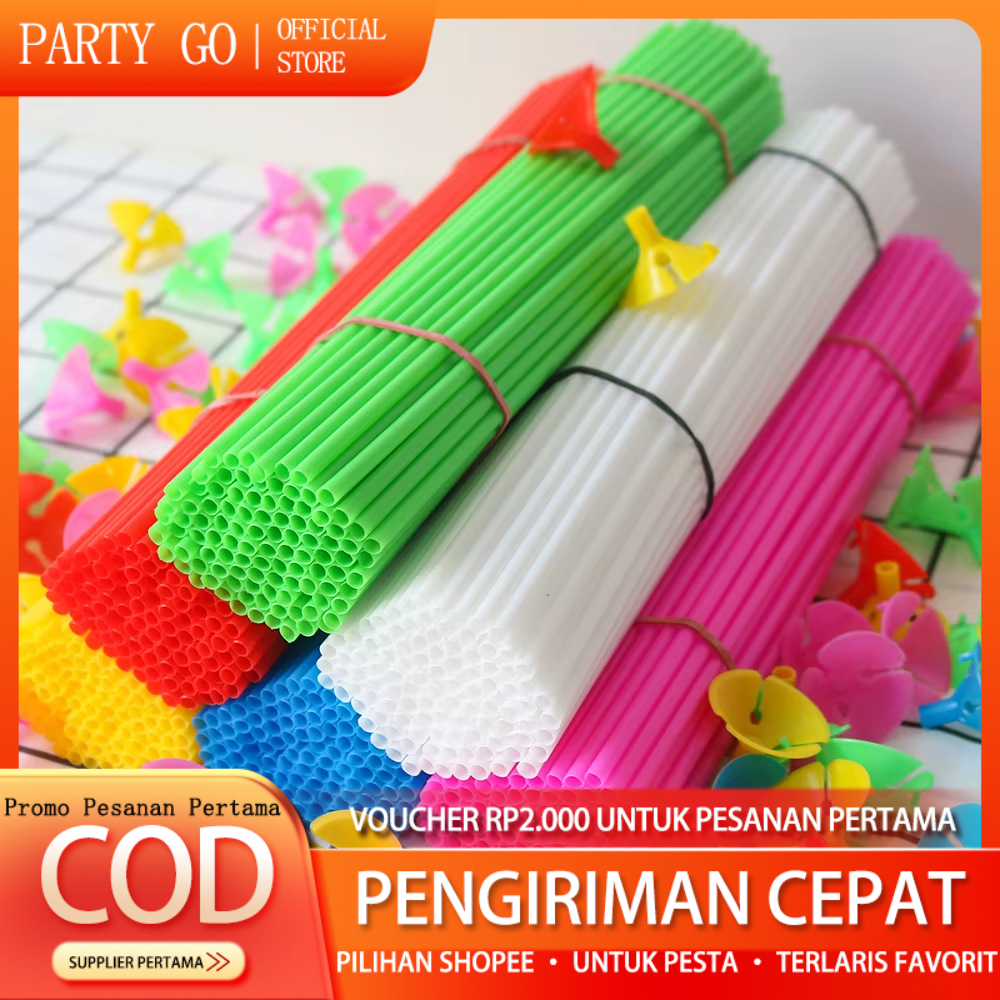 Stik Balon Gede/Stik Balon Kecil/Stik Balon Karet/Stik Balon Souvenir (10pcs)