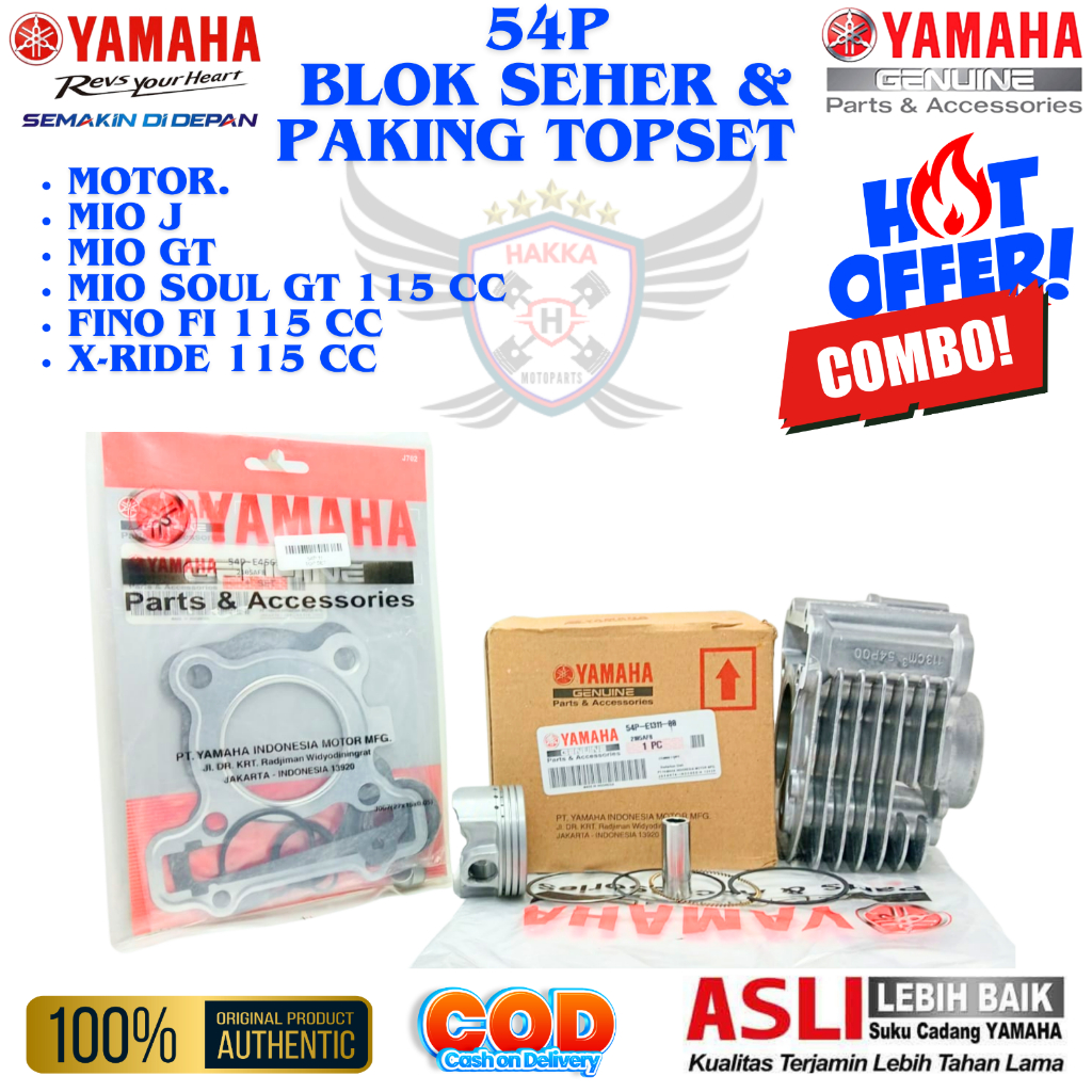 54P ORIGINAL BLOK SEHER + TOP SET YAMAHA MIO SOUL GT 115 YAMAHA MIO GT 115 YAMAHA FINO F1 115 YAMAHA