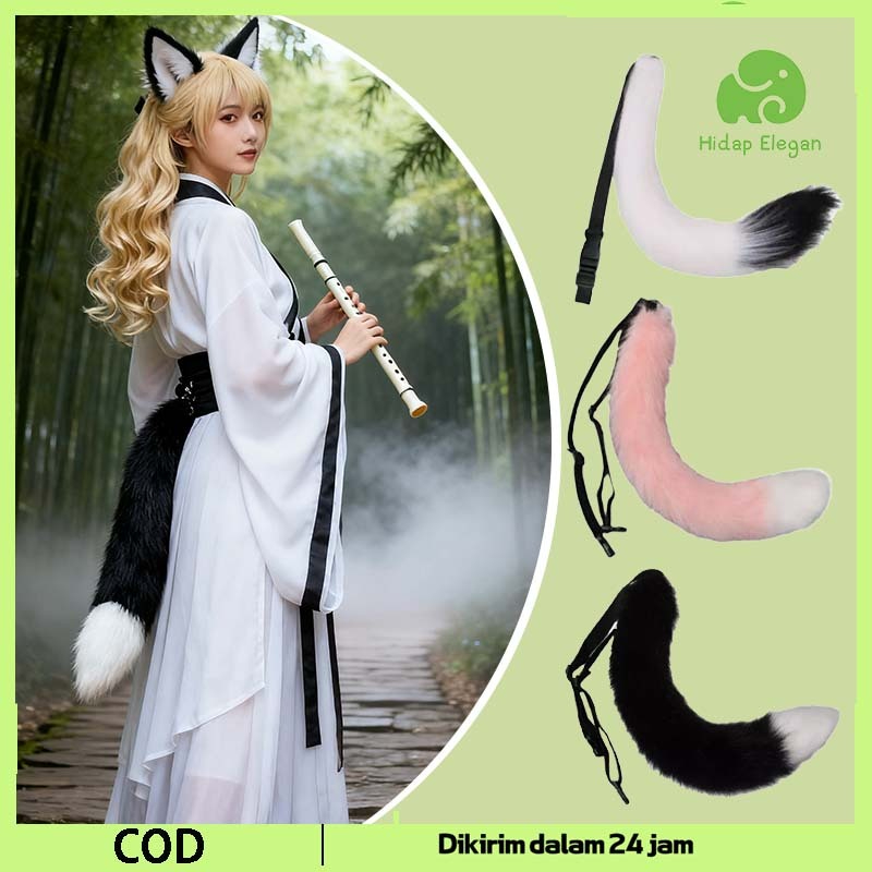 [oddsolshop] pekanbaru/Cosplay Anime Girl Aksesoris Kostum Ekor Rubah Fox Tail Costume Kawai Joshi
