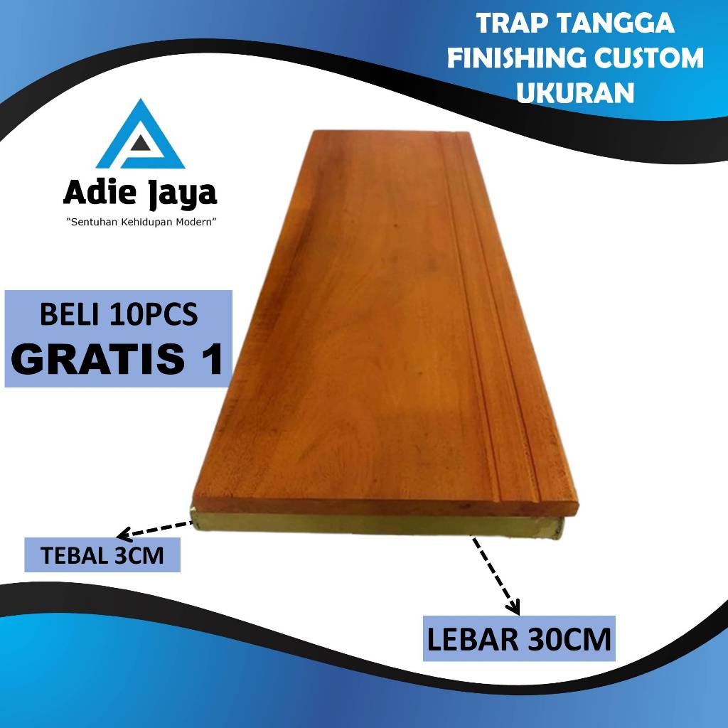Trap anak tangga custom | pijakan tangga kayu | kayu mahoni