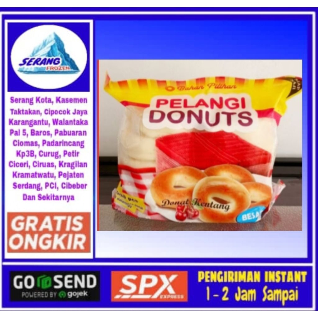 Donat Kentang Pelangi,isi 10,serang frozen