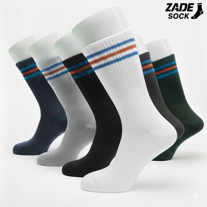 ZADE - Kaos Kaki Oldschool Stripe 3 Warna