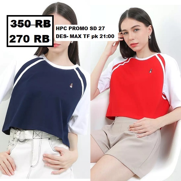 Kaos wanita Hush Puppies 100% original seri DRIVEN CROP