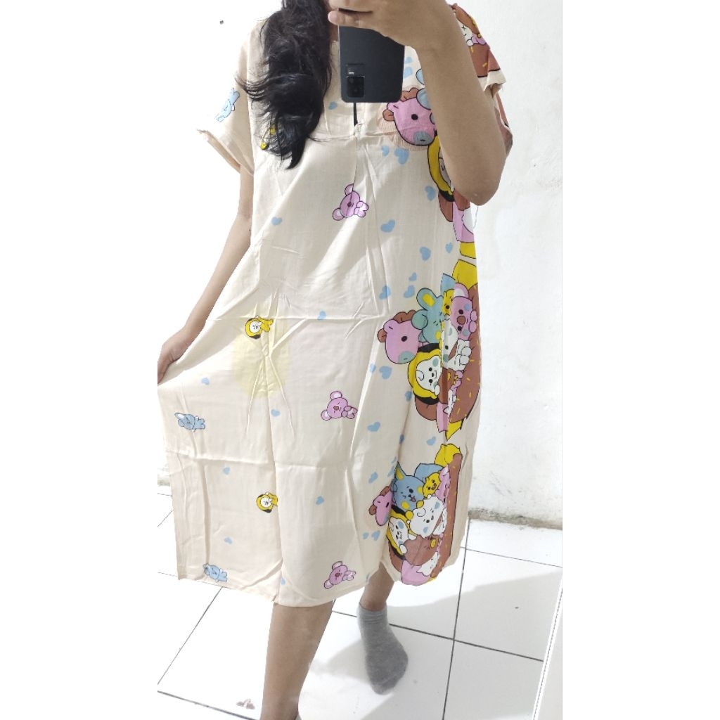 Daster motif gemas//Daster kartun BT21//Daster Busui Kartun
