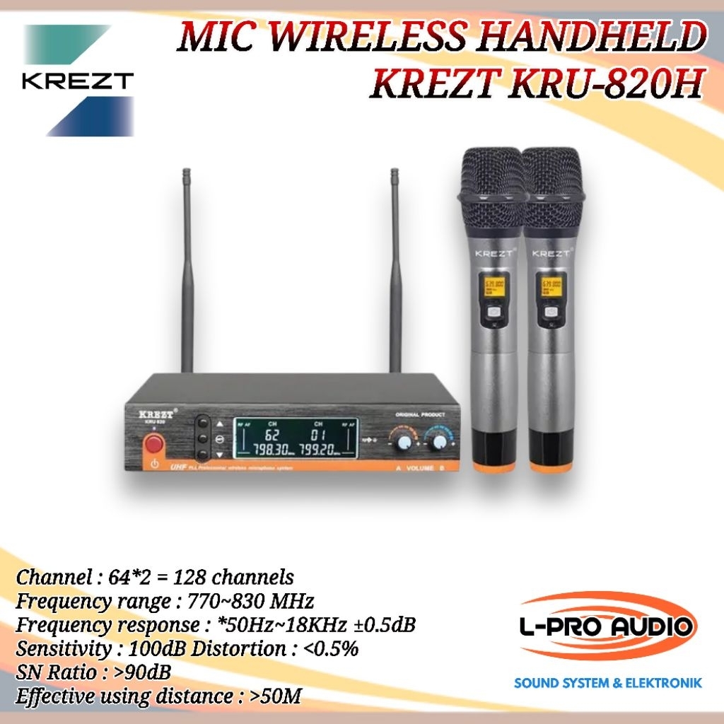 Mic Wireless KREZT KRU-820 ORIGINAL NEW KREZT PRO KRU820