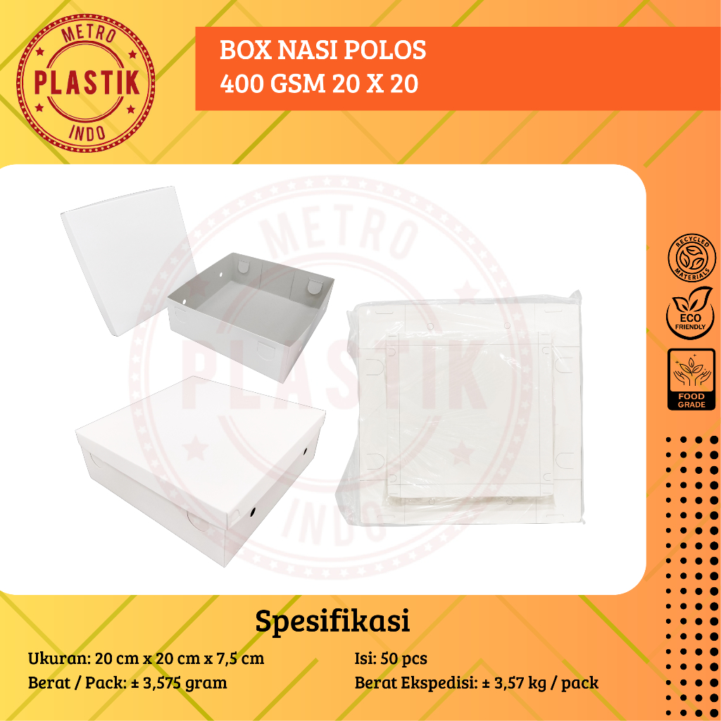 Dus | Box 400gsm | Kotak Nasi Kue Makanan 20x20 Polos 20 x 20 Mickey