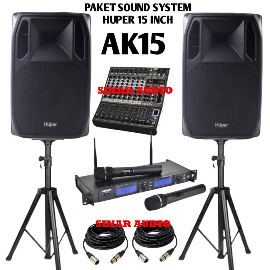 Paket Sound System Aktif Huper Ak15a Original Speaker Aktif Huper Ak15a 15inch original