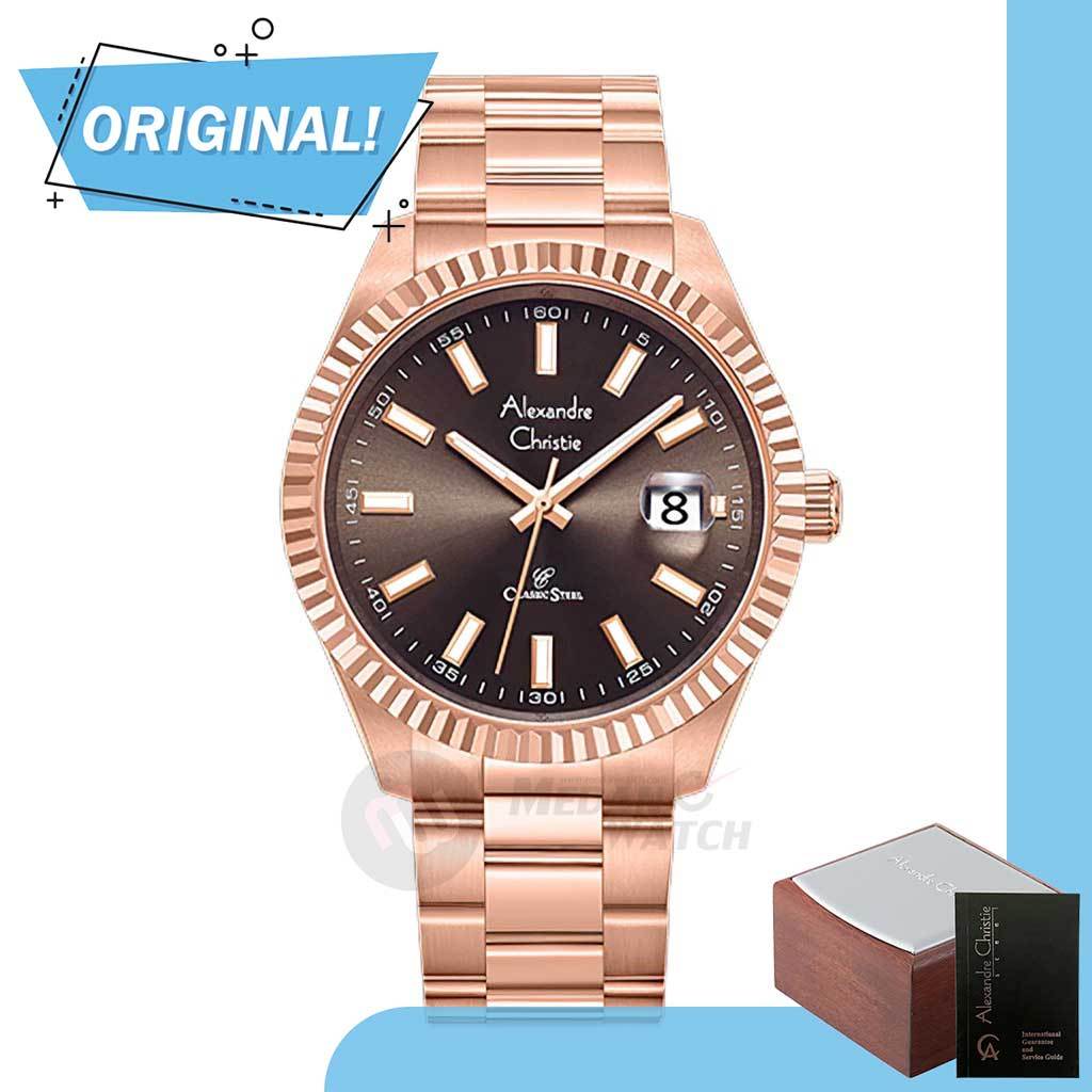 Jam Tangan Pria Analog Alexandre Christie 5007MD AC5007 AC 5007 MD 5007 MDBRGBO Original Garansi Res