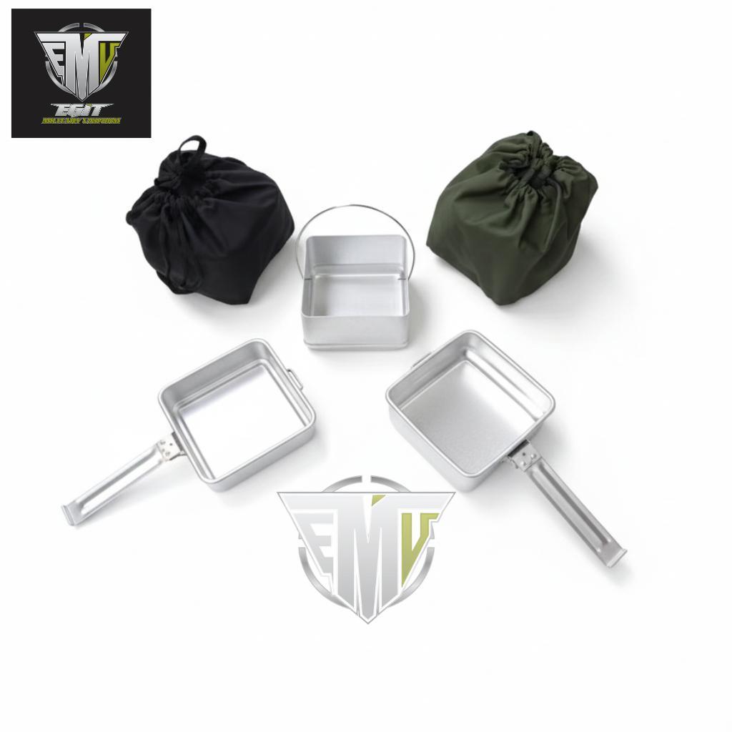 NESTING KOTAK TNI -  ALAT MASAK CAMPING - COOKING SET KOTAK - NESTING TNI