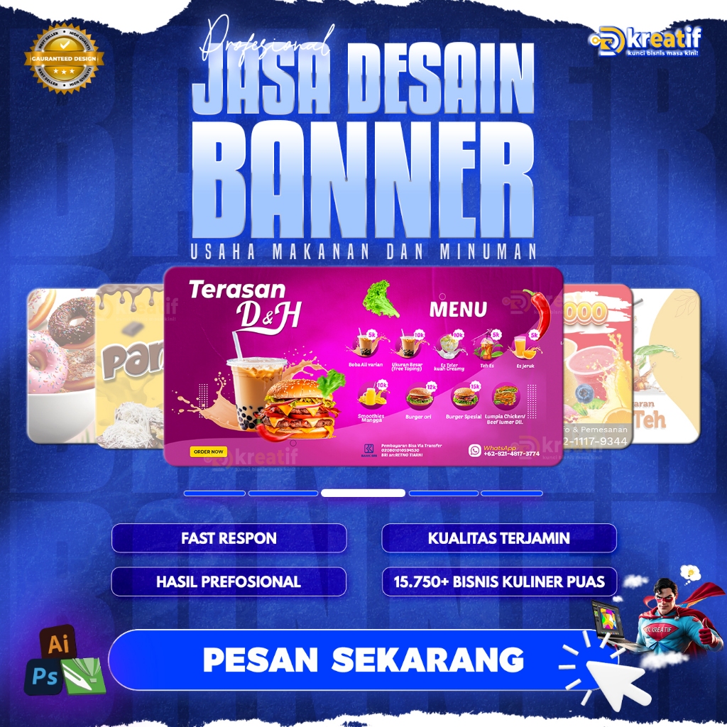 Jasa Desain Banner Makanan & Minuman | Desain Promosi Profesional