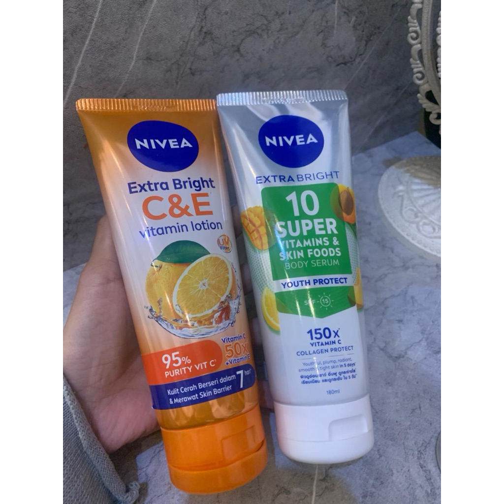 nivea body serum & body lotion