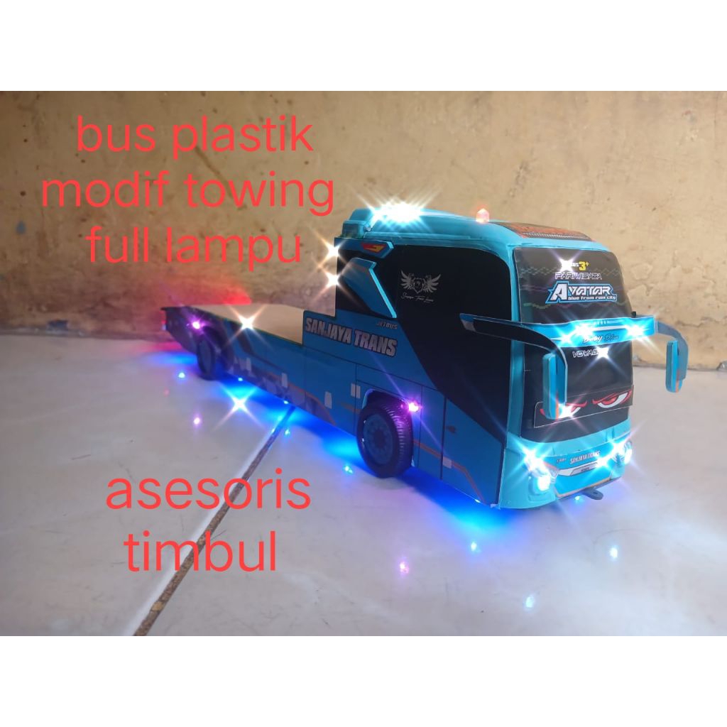 mainan bus plastik basuri modif towing