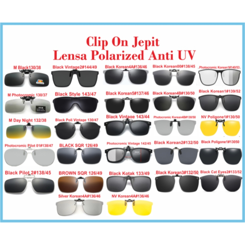 Kacamata Clip On/Klip on Flip Up Polarized Lenses
