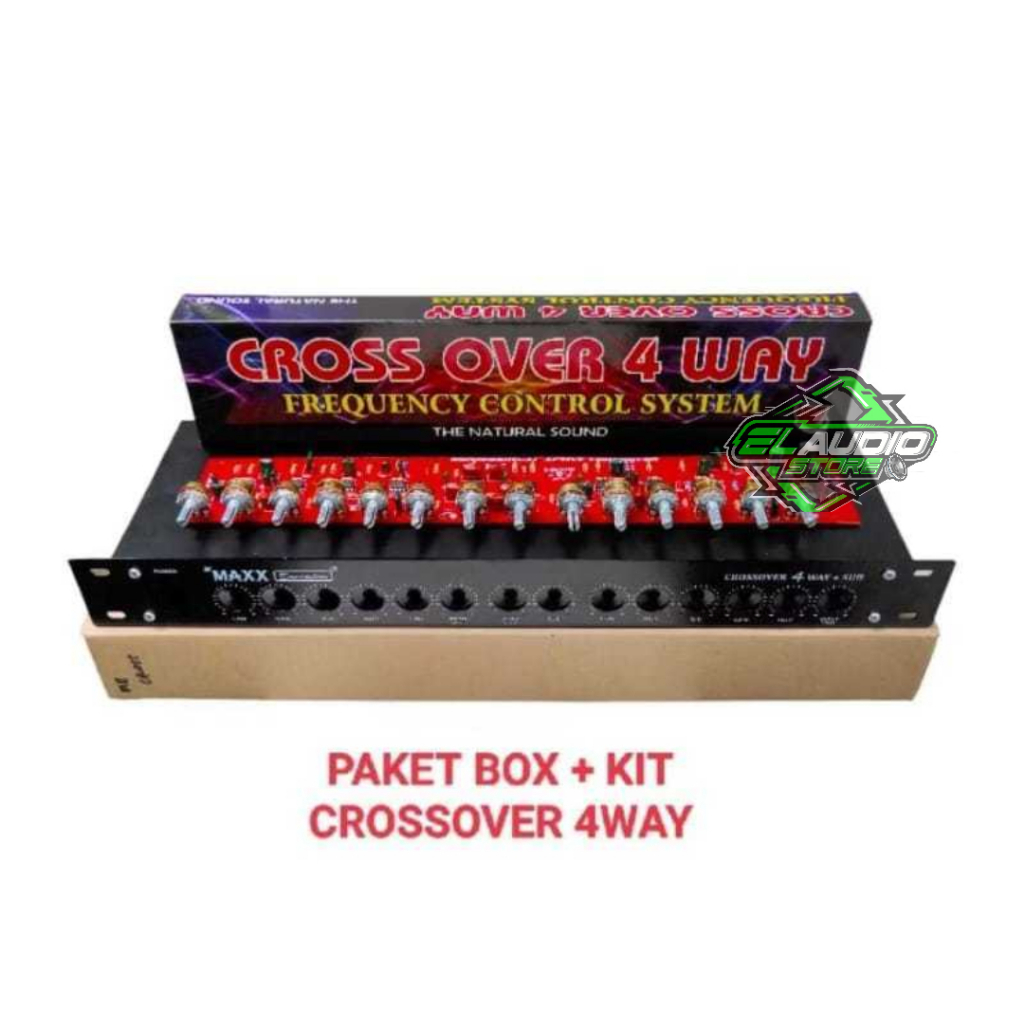 Paket Kit + Box Audio Crossover Aktif 4 WAY Subwoofer CrossOver