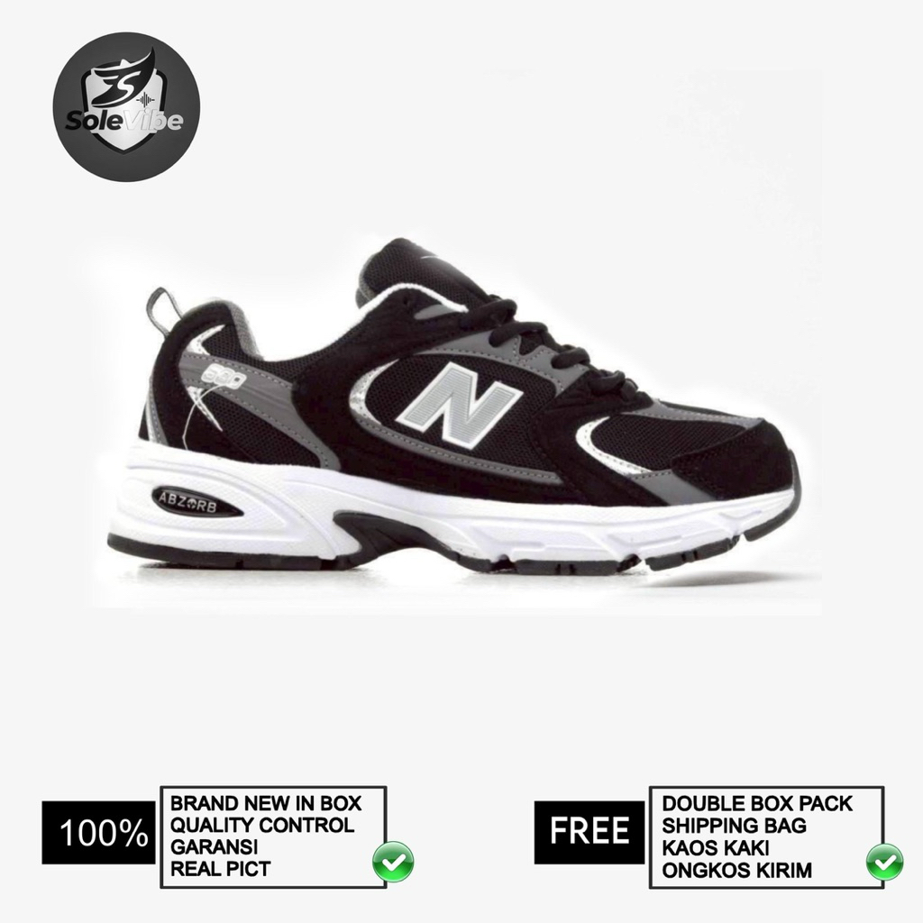 Sepatu Running New Balance 530 Black White Pria BNIB