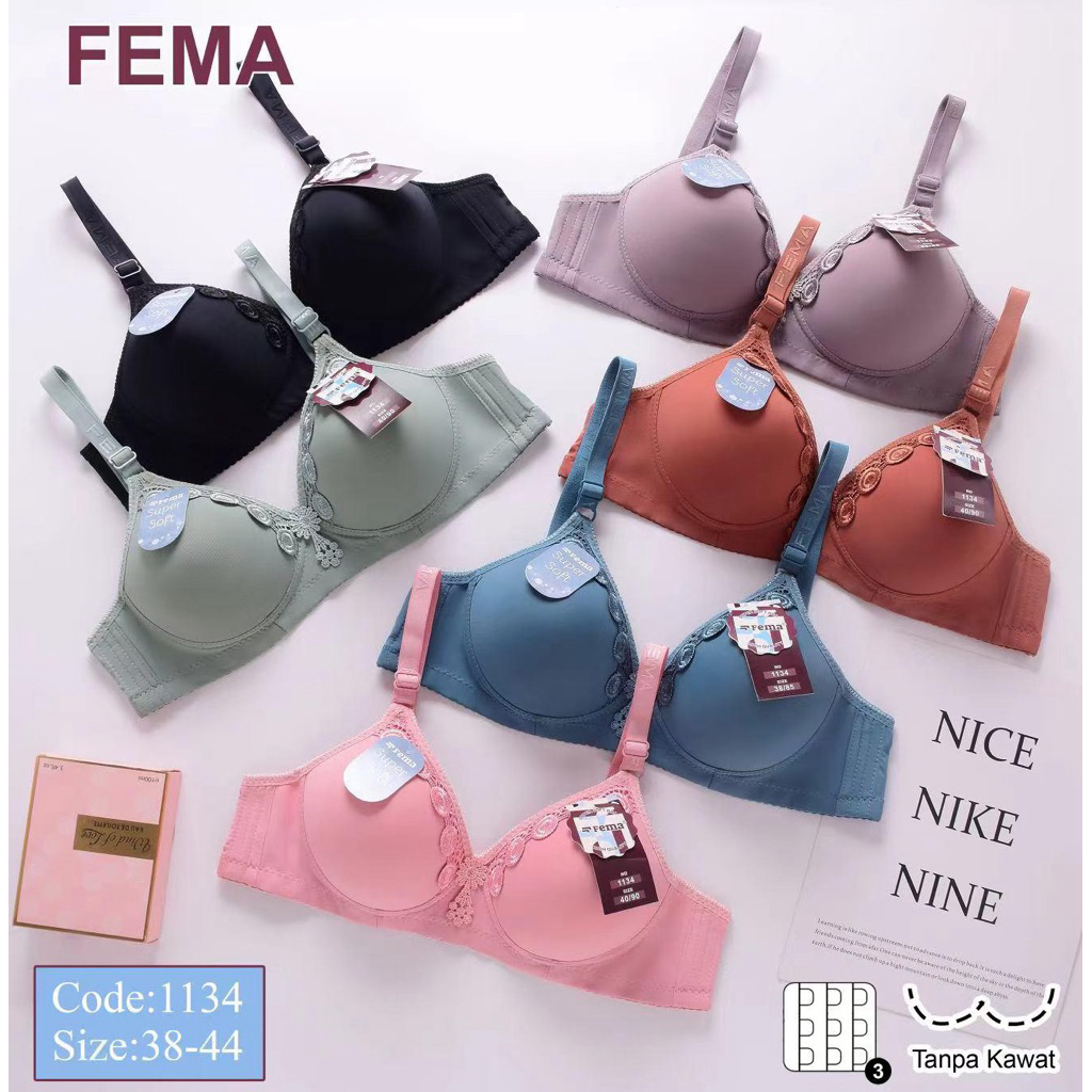 BH/BRA TANPA BUSA FEMA 1134 ukuran 38,40,42,44