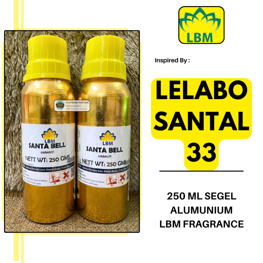 Bibit Parfum Le Labo SANTAL 33 ( 250 ML Segel Alumunium LBM Fragrance Pabrik )