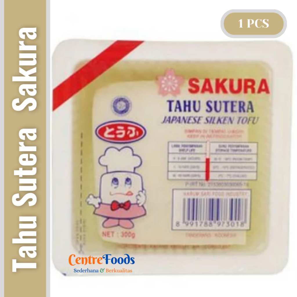 Tahu Sutera Kotak Putih Sakura Segar - Tahu Sutra Silken Jepang Japanese Tofu SAKURA Fresh | 300gr [