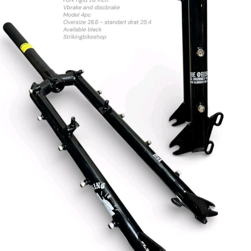 Fork Rigid Sepeda 26 Inch Oversize dan Standart Commuter Bike MTB Gravel - Model 4pc - Black