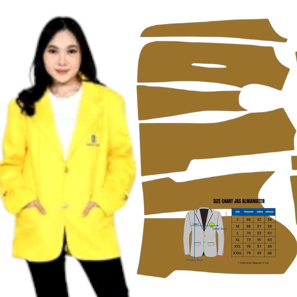 Pola Jahit Pola Baju Pola Jas Almamater Dewasa ukuran S-XXL