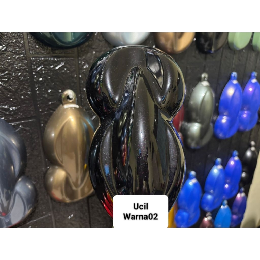 cat hitam galaxy metalik bahan pu