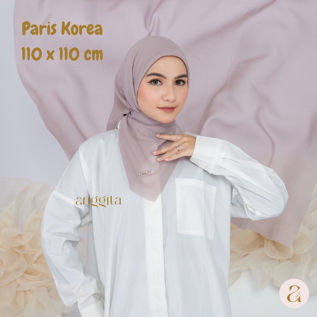Jilbab Segiempat Paris Lasercut Voal Polos
