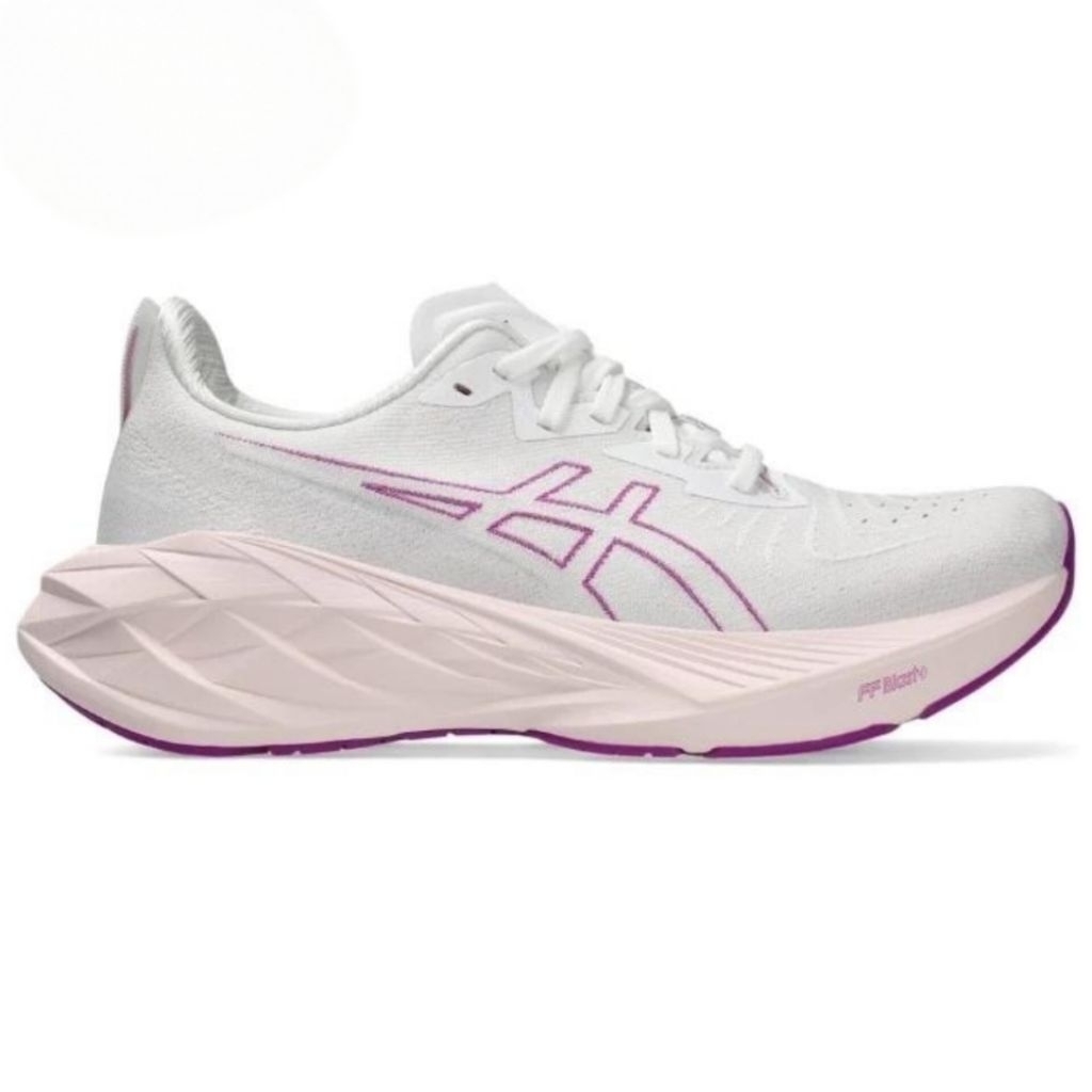 ASICS NOVABLAST 4 RUNNING SHOES WOMEN'S - WHITE/SHOOTING SEA
