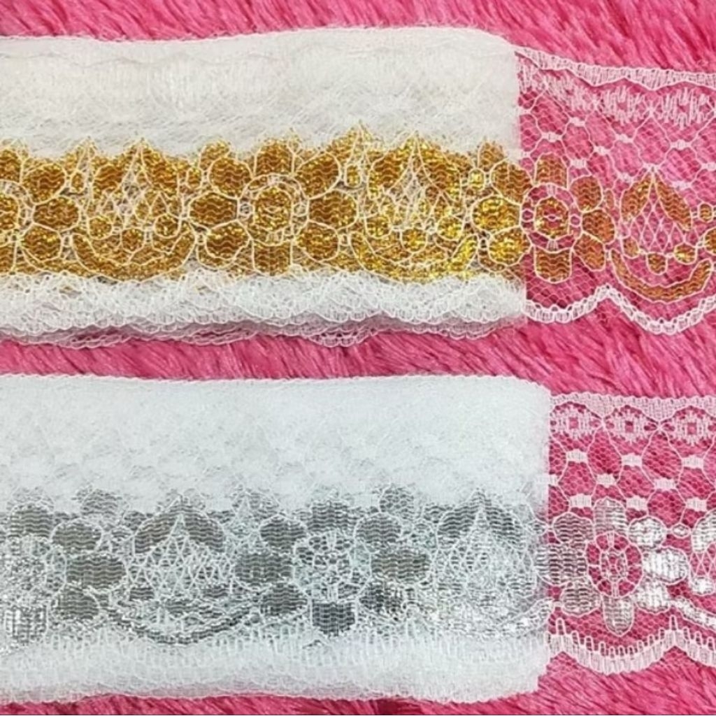 Renda Air Mas Silver 6cm PER ROLL