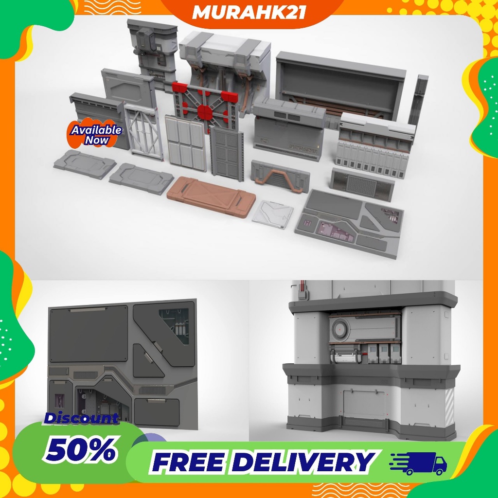 Sci-Fi Architecture Kitbash 35 Kitbash Asset Library