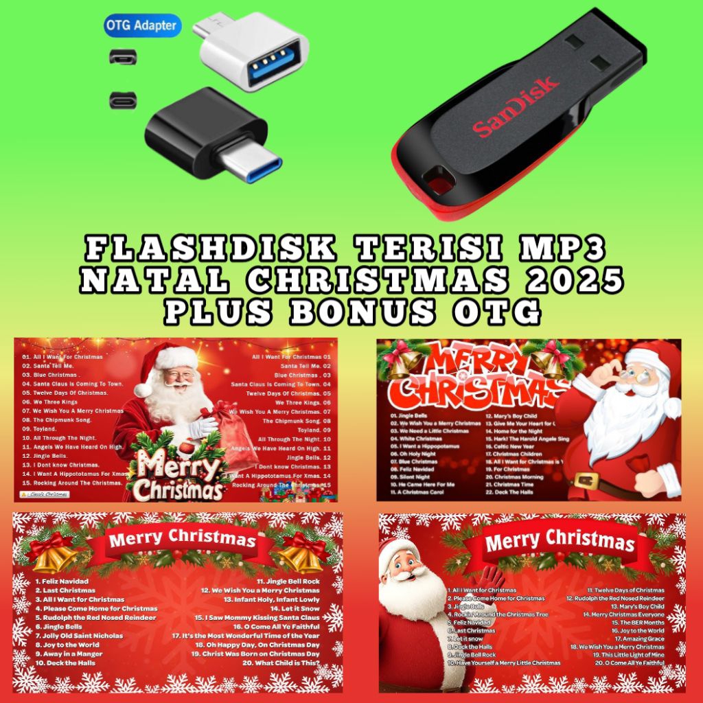 FLASHDISK USB TERISI MP3 LAGU NATAL 2025 FULL - USB FLESDIS LAGU POP CHRISTMAS TERBARU - USB FLASHDI