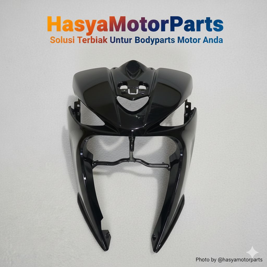 Cover Panel Tameng Dada Body Halus Depan Motor Vega ZR Warna Hitam Glossy