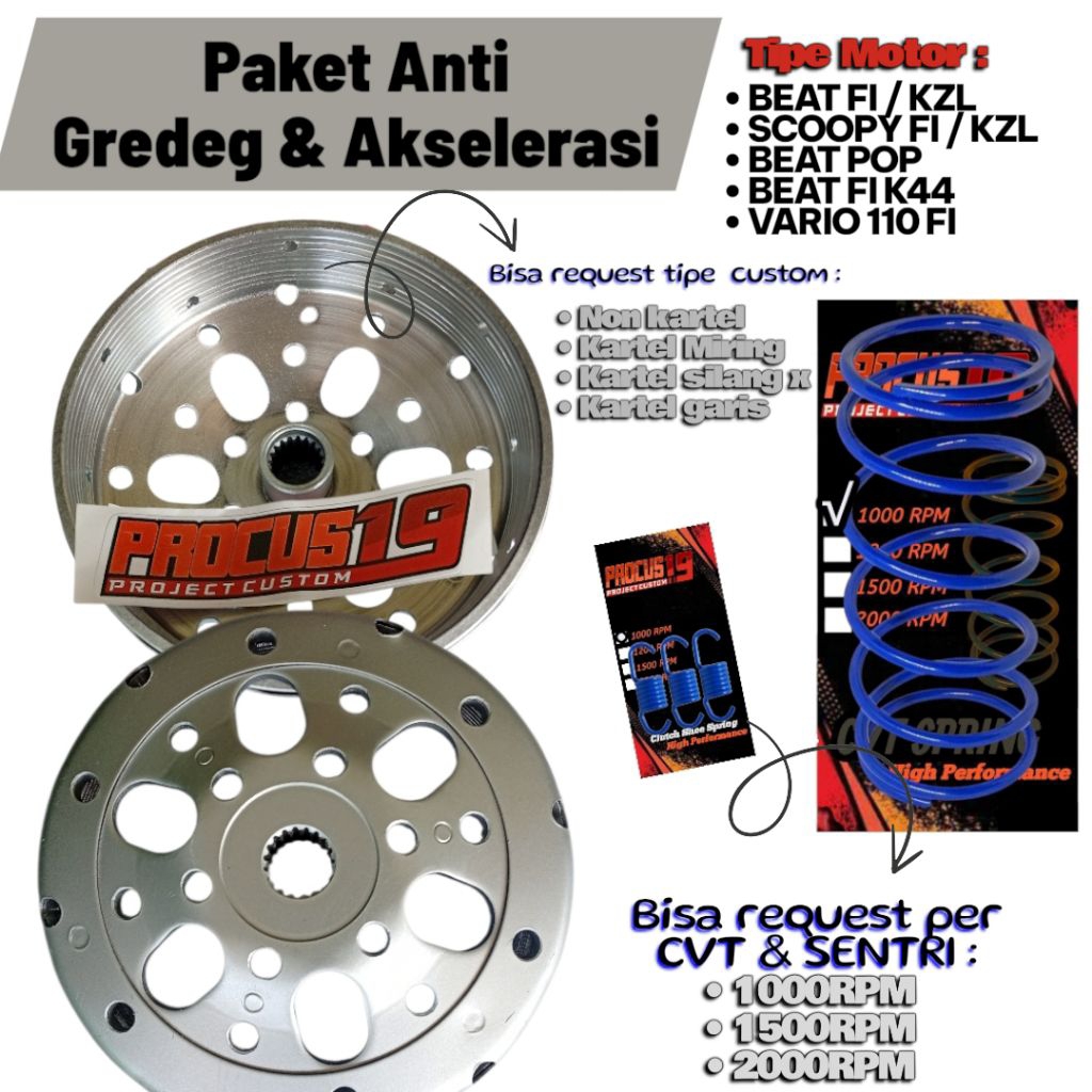 Paket Upgrade CVT Beat fi / esp Beat Pop Beat street old Scoopy fi / esp k44 Paket kirian beat pop