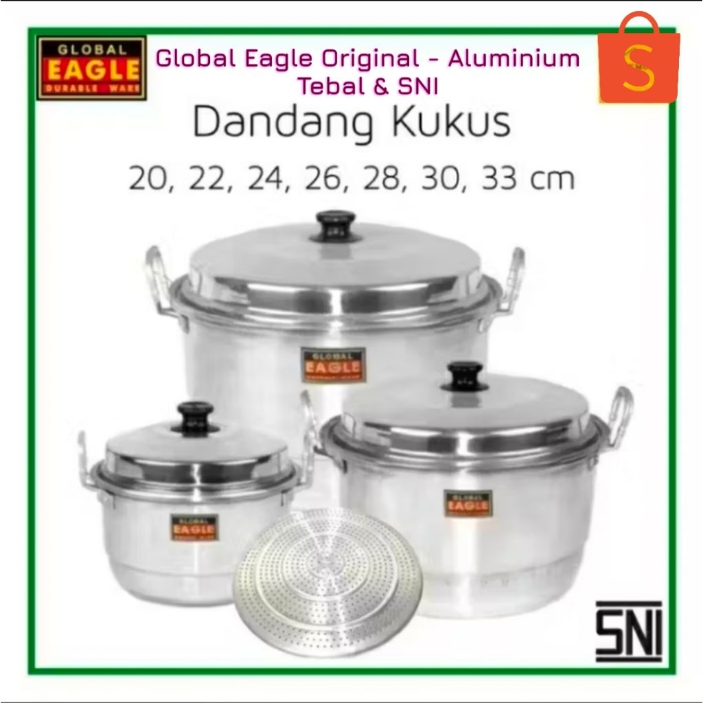 Panci dandang langseng kukus nasi eagle / maspion jawa 20 22 24 26 28 30 33 36 40