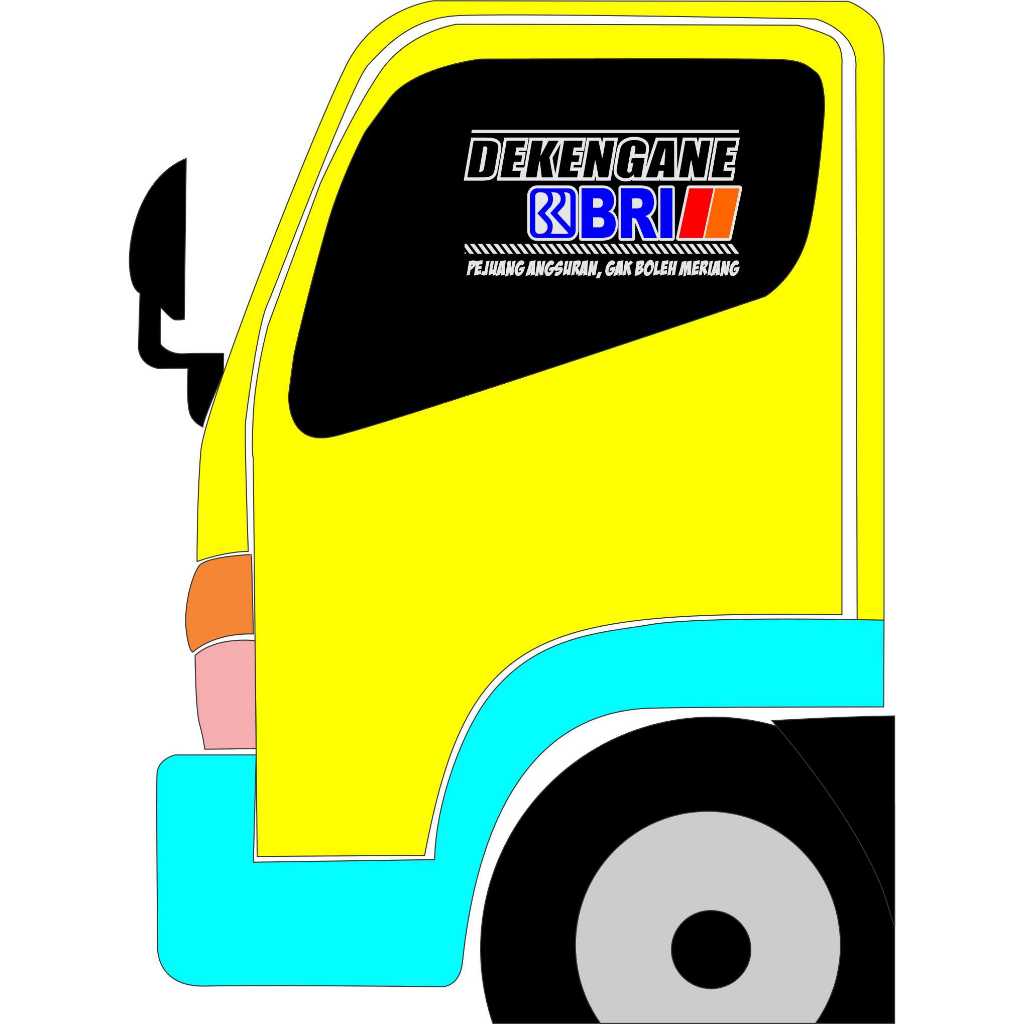STIKER KACA MOBIL DEKENGANE BRI KACA SAMPING TRUK PUSO
