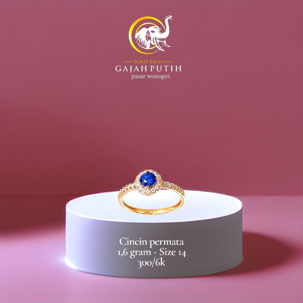 Cincin emas permata 1,6 gram