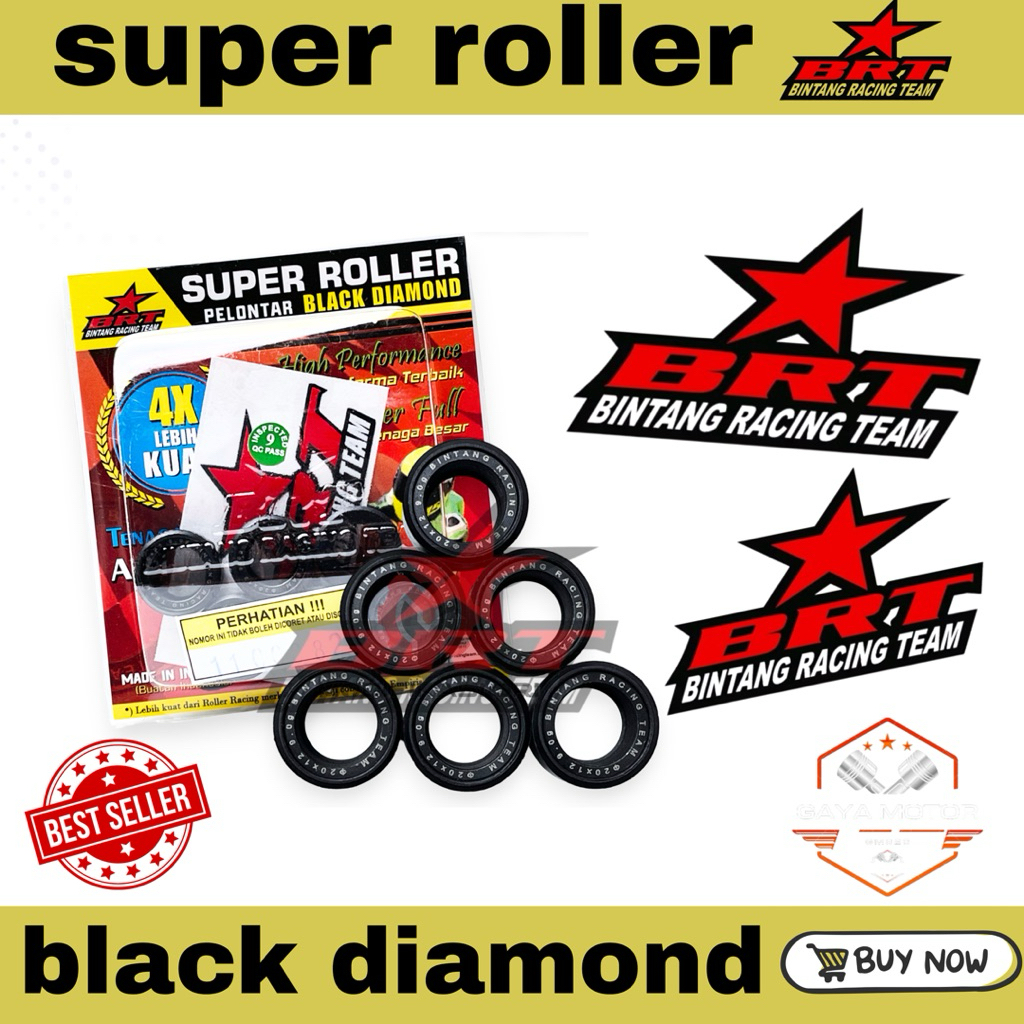 ROLLER BRT SUPER BLACK DIAMOND 8 9 10 11 12 13 GRAM BEAT FI ESP BEAT POP BEAT STREET VARIO 110 FI SC