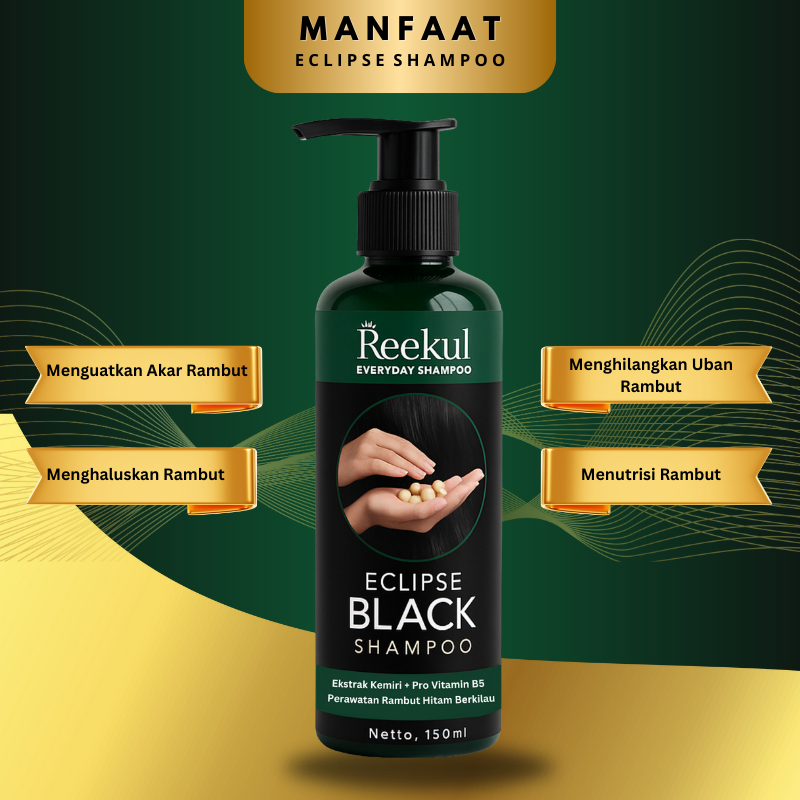 Shampoo Black untuk Uban Reekul Eclipse Black Uban Penghitam Shampo Lebat Penumbuh Rambut Beruban Pe